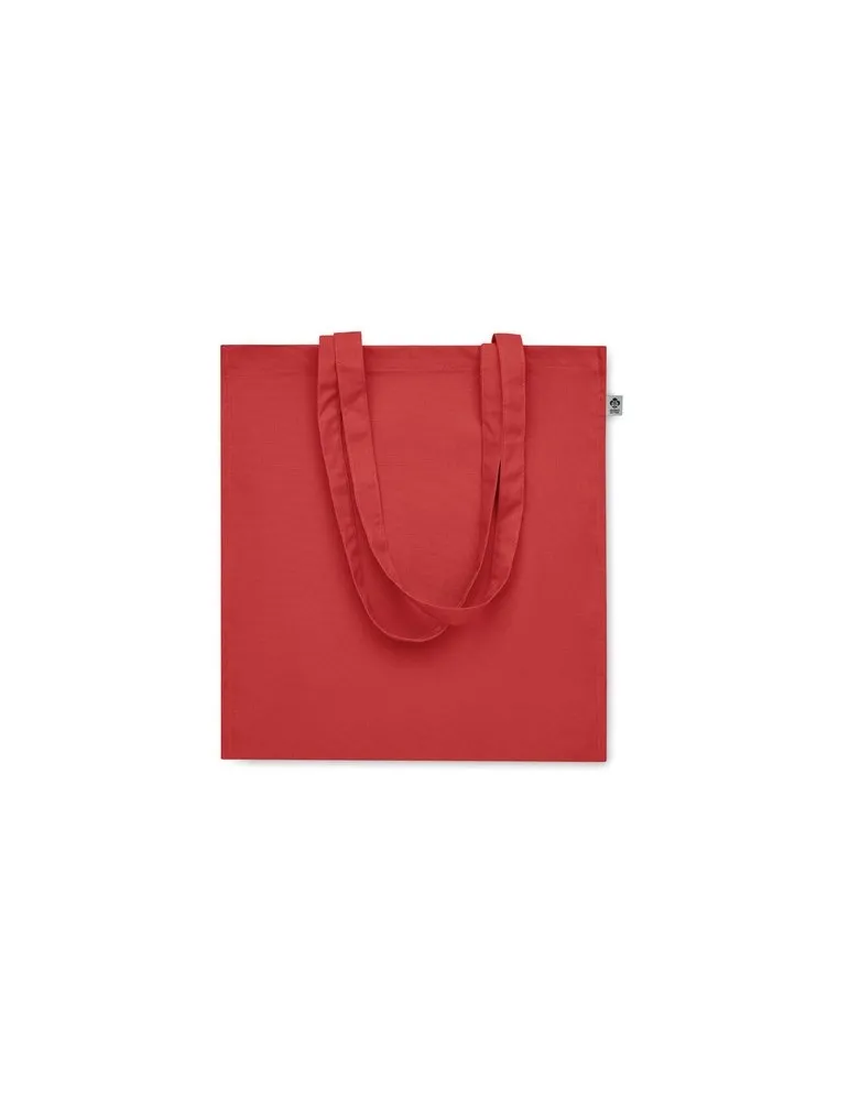 Sac shopping écologique en coton bio personnalisé - BENTE COLOUR Matières : PET Taille textile : L Couleurs : rouge cadeau colla