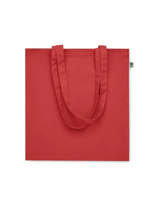 Sac shopping écologique en coton bio personnalisé - BENTE COLOUR Matières : PET Taille textile : L Couleurs : rouge cadeau colla