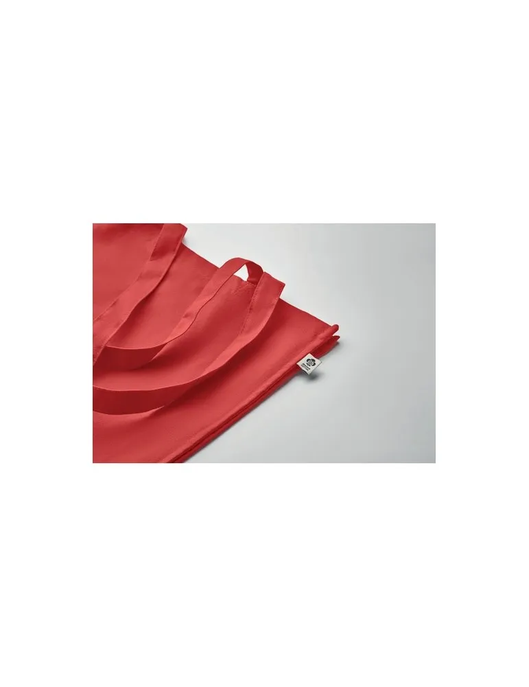 Sac shopping écologique en coton bio personnalisé - BENTE COLOUR Matières : PET Taille textile : L Couleurs : rouge goodies pers