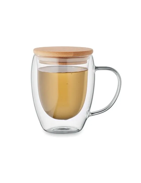 Mug double paroi en verre personnalisé 250ml - TIRAL Matières : coton Taille textile : XXL Couleurs : gris chiné cadeau entrepri