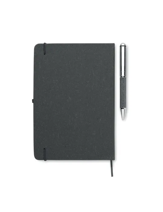 Carnet écologique en cuir recyclé avec stylo - ELEGANOTE Matières : coton Taille textile : S Couleurs : vert bouteille marquage 