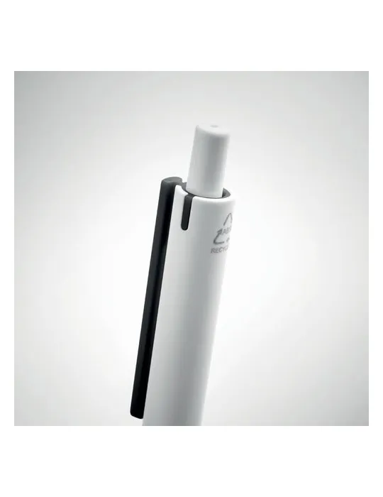 Stylo Poussoir Écologique en ABS Recyclé - SIDE Matières : verre Couleurs : bleu marine impression haute définition