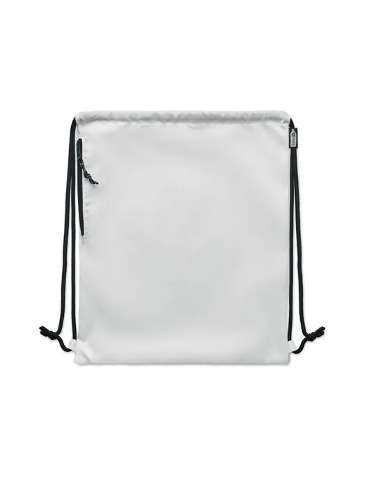 Sac à cordon écologique 300D RPET - NIGHT Matières : coton Couleurs : blanc marquage laser ultra précis
