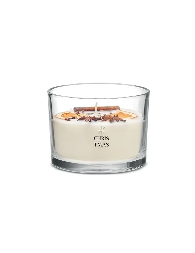 Bougie écologique en cire végétale 300g personnalisée CITRUS Matières : PET recyclé Couleurs : noir cadeau entreprise pas cher