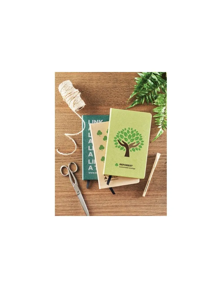 Carnet A5 Écologique en papier recyclé Personnalisable - GROW Matières : polypropylène (PP) Couleurs : givré accessoire événemen