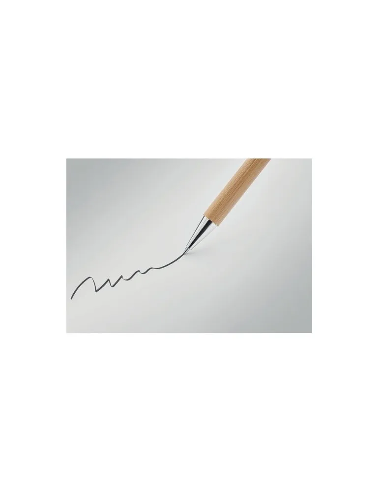 Stylo bille twist écologique en bambou - NAIRA Matières : verre Couleurs : noir personnalisable avec votre logo