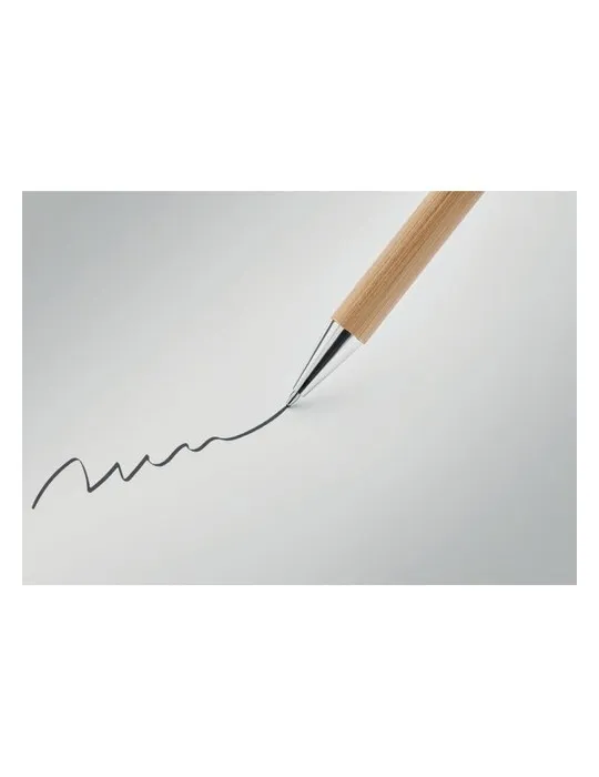 Stylo bille twist écologique en bambou - NAIRA Matières : verre Couleurs : noir personnalisable avec votre logo