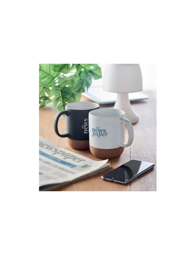 Tasse personnalisée en céramique mate et liège - MATT, cadeau idéal écologique Matières : aluminium Couleurs : bleu livraison ex
