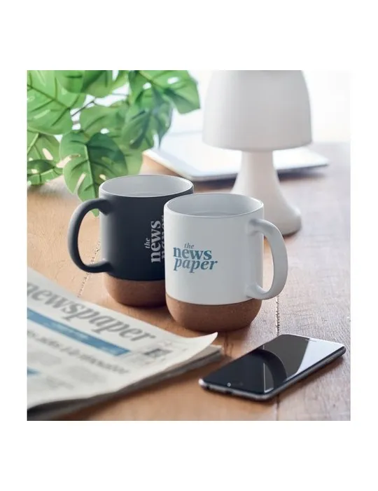 Tasse personnalisée en céramique mate et liège - MATT, cadeau idéal écologique Matières : aluminium Couleurs : bleu livraison ex