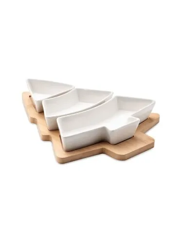 Plat de Service de Noël VIRAM en Bambou