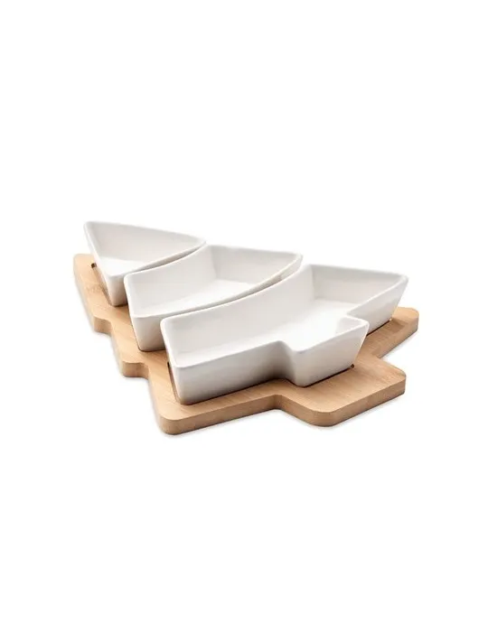 Plat de Service de Noël VIRAM en Bambou