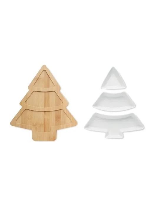 Plat de Service de Noël VIRAM en Bambou