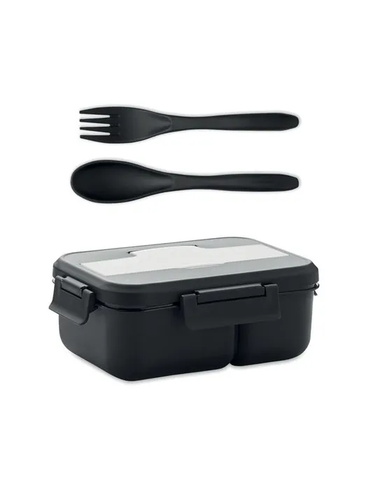 Lunch box écologique personnalisée avec couverts en PP - MAKAN Matières : métal Couleurs : bordeaux