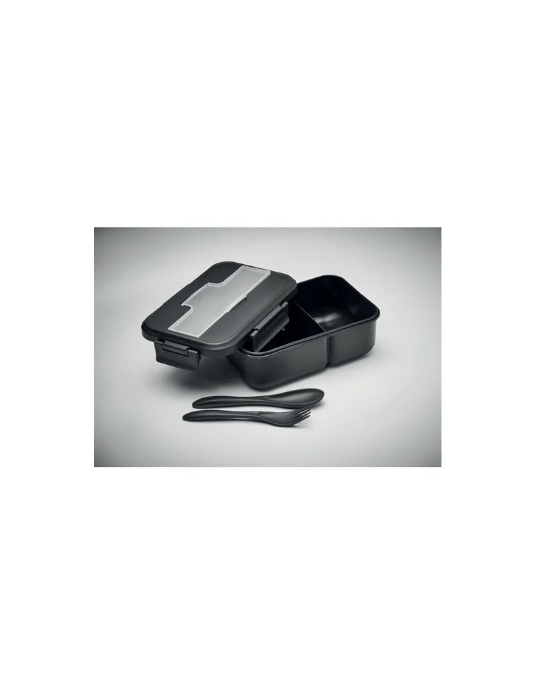 Lunch box écologique personnalisée avec couverts en PP - MAKAN Matières : métal Couleurs : bordeaux livraison express 24h 48h