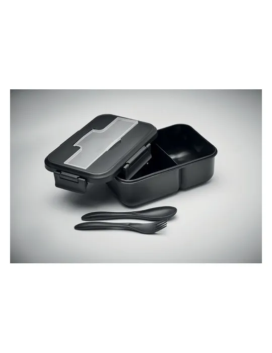 Lunch box écologique personnalisée avec couverts en PP - MAKAN Matières : métal Couleurs : bordeaux livraison express 24h 48h