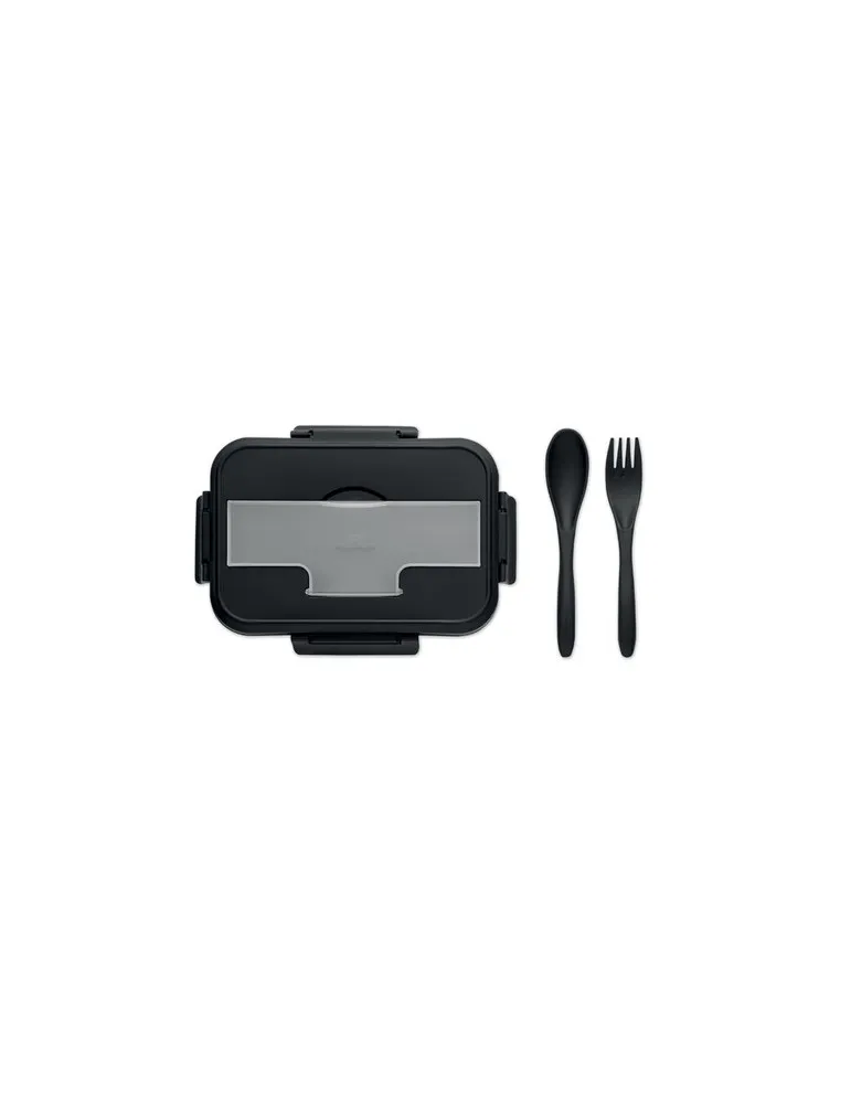 Lunch box écologique personnalisée avec couverts en PP - MAKAN Matières : métal Couleurs : bordeaux cadeau collaborateur premium