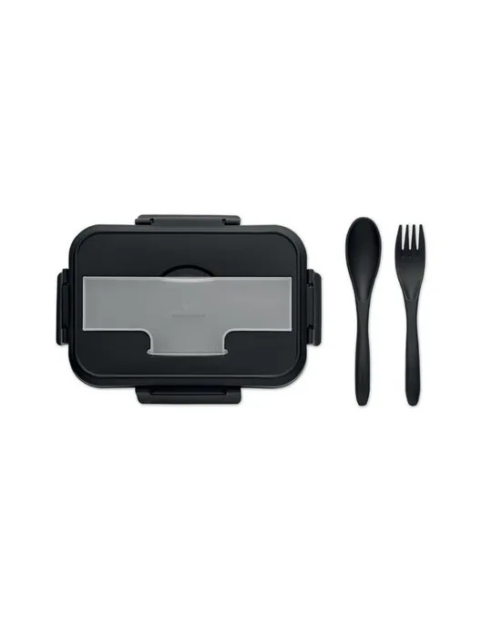 Lunch box écologique personnalisée avec couverts en PP - MAKAN Matières : métal Couleurs : bordeaux cadeau collaborateur premium