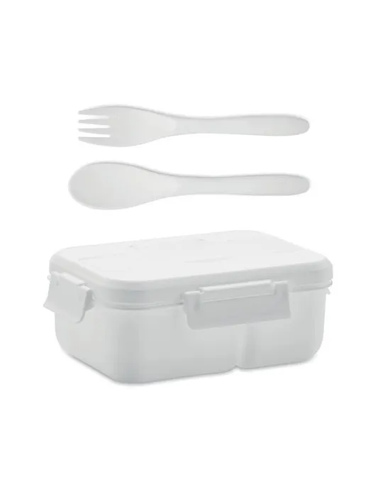 Lunch box écologique personnalisée avec couverts en PP - MAKAN Matières : métal Couleurs : vert personnalisable avec votre logo