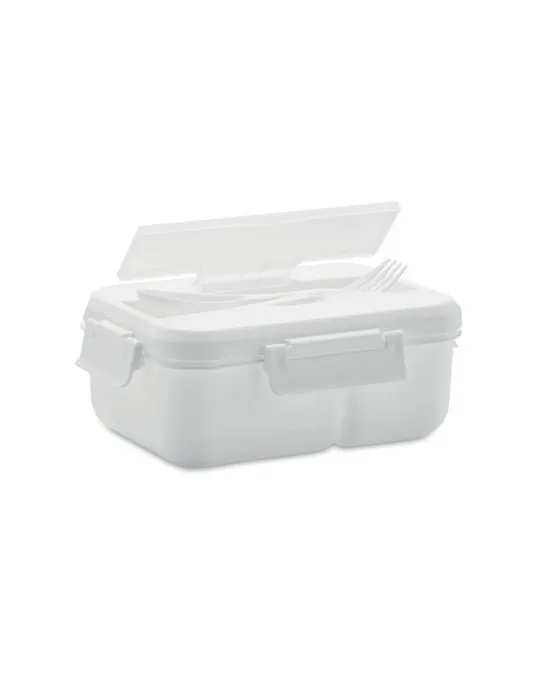 Lunch box écologique personnalisée avec couverts en PP - MAKAN Matières : métal Couleurs : vert goodies publicitaire événementie