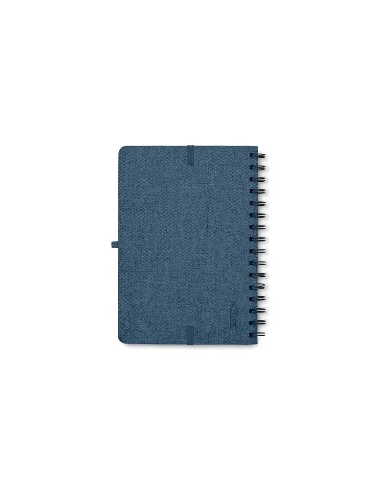 Cahier A5 publicitaire avec support de téléphone STRATA Matières : plastique Couleurs : blanc marquage laser ultra précis