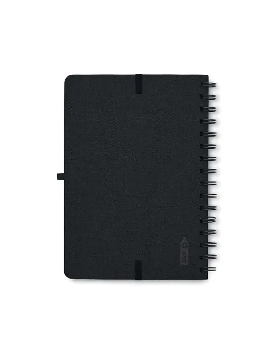 Cahier A5 publicitaire avec support de téléphone STRATA Matières : plastique Couleurs : blanc impression haute définition