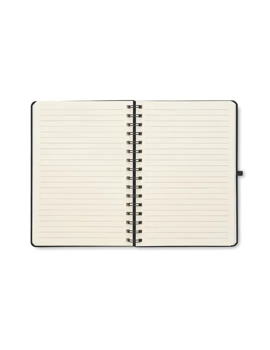 Cahier A5 publicitaire avec support de téléphone STRATA Matières : plastique Couleurs : blanc cadeau client original