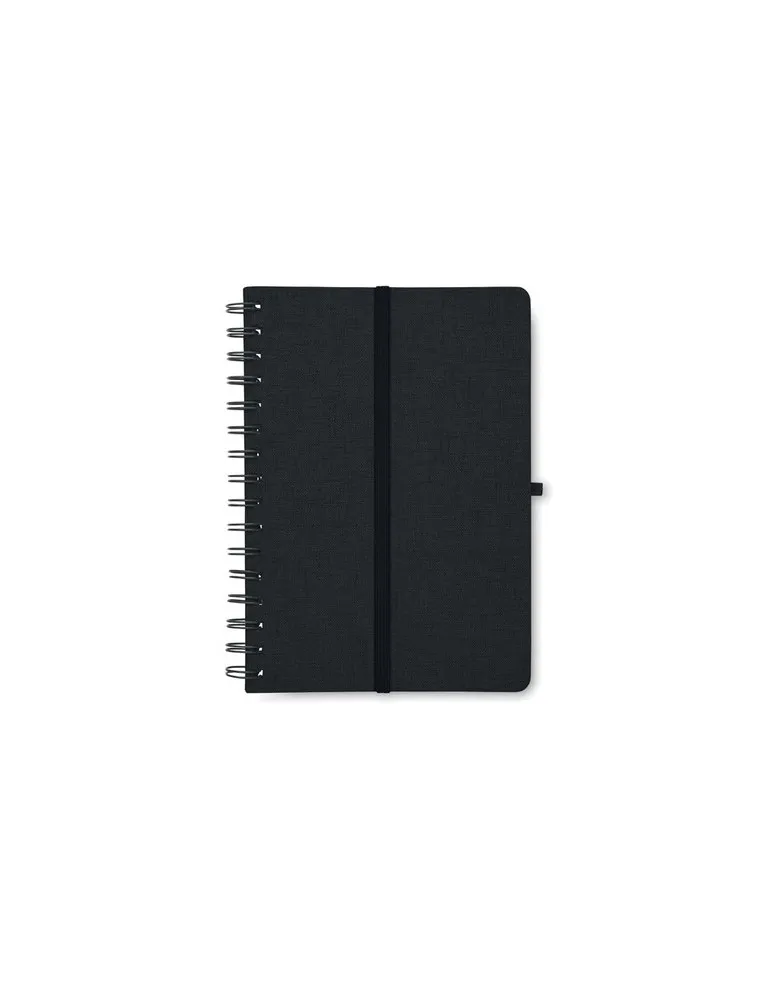 Cahier A5 publicitaire avec support de téléphone STRATA Matières : plastique Couleurs : blanc cadeau entreprise pas cher