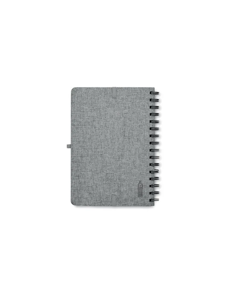 Cahier A5 publicitaire avec support de téléphone STRATA Matières : plastique Couleurs : blanc goodies publicitaire événementiel