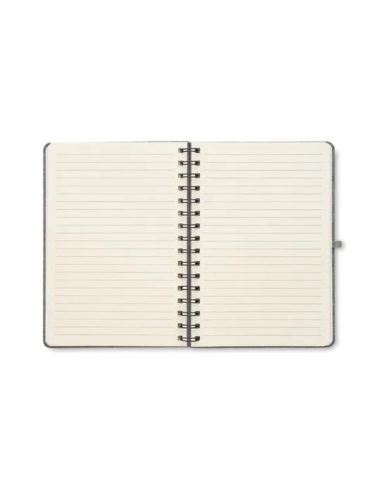 Cahier A5 publicitaire avec support de téléphone STRATA Matières : plastique Couleurs : blanc objet publicitaire robuste