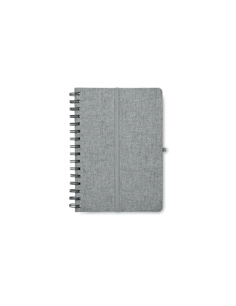 Cahier A5 publicitaire avec support de téléphone STRATA Matières : plastique Couleurs : blanc livraison express 24h 48h