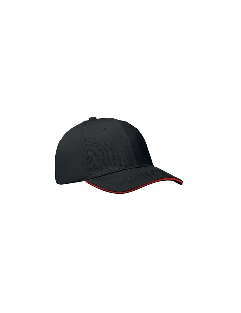 Casquette baseball 6 pans publicitaire BUFFALO Matières : plastique Couleurs : noir cadeau collaborateur premium