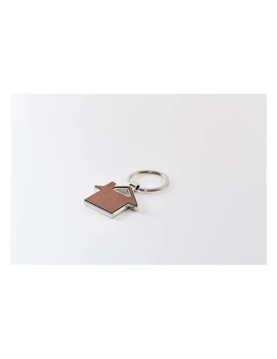 Porte-clés publicitaires en forme de maison LOUSE Matières : PET recyclé Couleurs : rouge goodies publicitaire événementiel