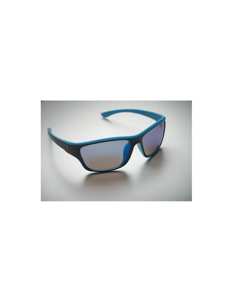 Lunettes de sport miroir UV400 personnalisées YUMA Matières : bois Couleurs : bois accessoire événementiel unique
