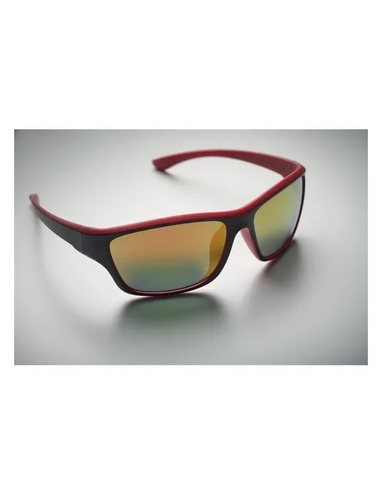 Lunettes de sport miroir UV400 personnalisées YUMA Matières : papier recyclé Couleurs : argenté mat goodies entreprise design