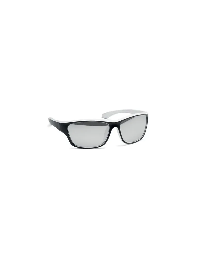 Lunettes de sport miroir UV400 personnalisées YUMA Matières : PET recyclé Couleurs : noir cadeau entreprise pas cher