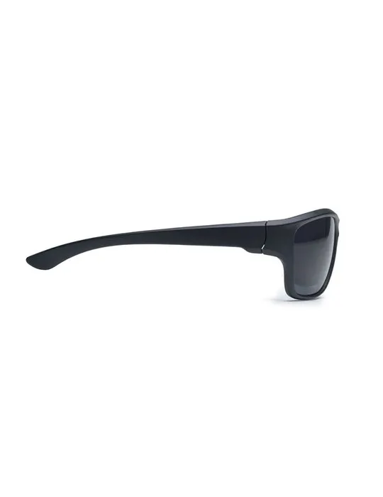 Lunettes de sport miroir UV400 personnalisées YUMA Matières : PET recyclé Couleurs : noir marquage laser ultra précis