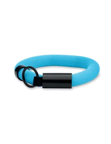 Bracelet porte-clés flottant personnalisé POLLY Couleurs : noir Matières : acier inoxydable recyclé