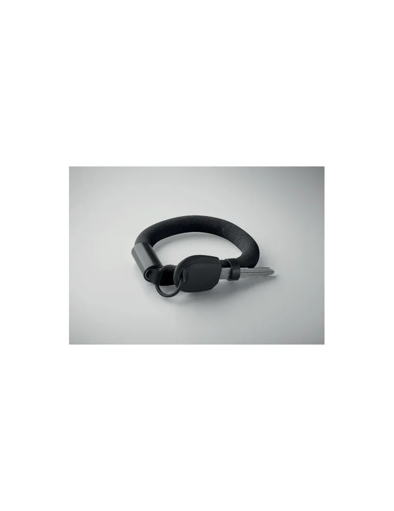 Bracelet porte-clés flottant personnalisé POLLY Couleurs : blanc Matières : acier inoxydable recyclé cadeau collaborateur premiu