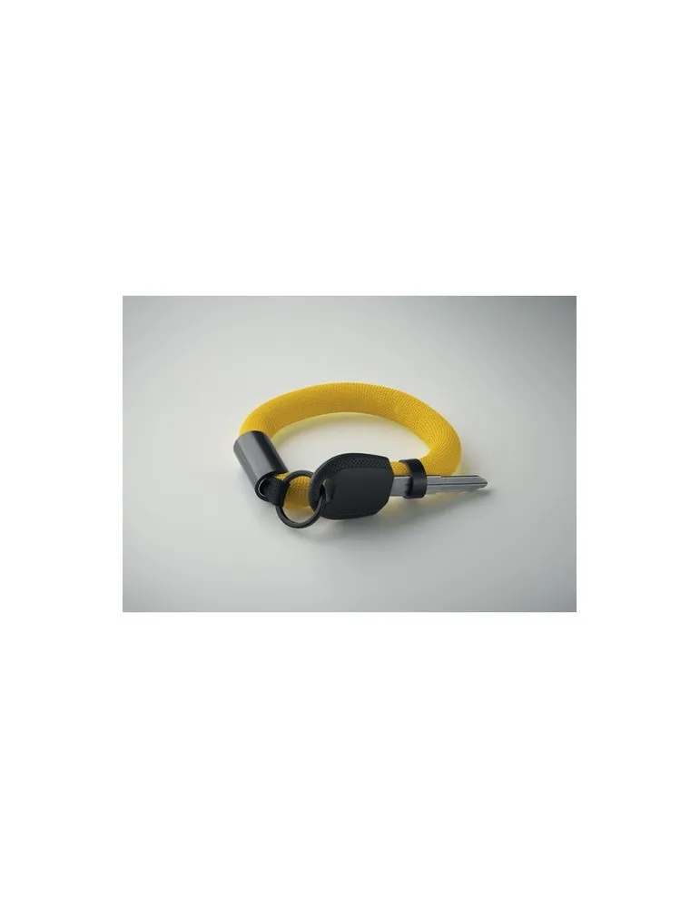 Bracelet porte-clés flottant personnalisé POLLY Couleurs : gris Matières : acier inoxydable recyclé objet publicitaire robuste