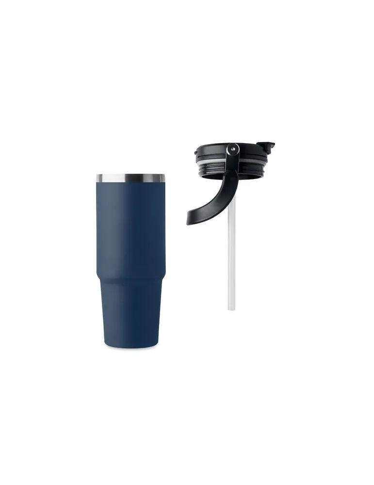 Gobelet double paroi personnalisé 850 ml SUMA HAND Couleurs : noir Matières : acier inoxydable recyclé cadeau affaires élégant