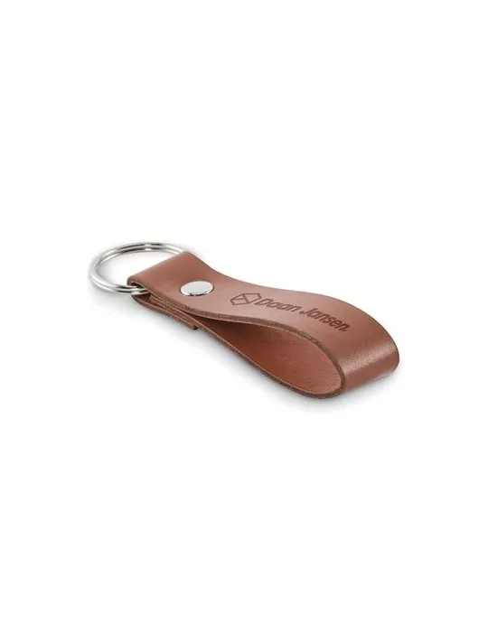 Porte-clés publicitaire à boucle en PU STROKEY MO2460 Matières : PET recyclé Couleurs : bleu marine personnalisation rapide en F