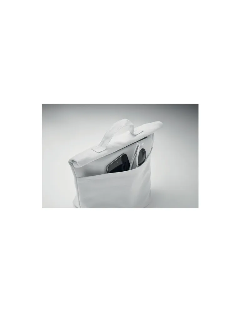 Sac isotherme écologique en coton recyclé RECOBA COLOUR Couleurs : bleu marine Matières : acier inoxydable recyclé personnalisab