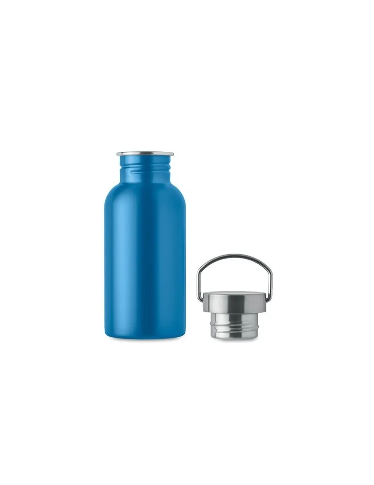 Bouteille publicitaire simple paroi 500 ml FLORENCE SING Matières : aluminium recyclé  Couleurs : blanc personnalisable avec vot