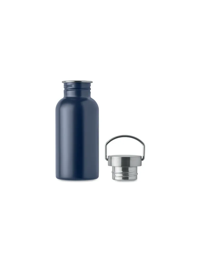 Bouteille publicitaire simple paroi 500 ml FLORENCE SING Matières : aluminium recyclé  Couleurs : noir objet promo petit budget