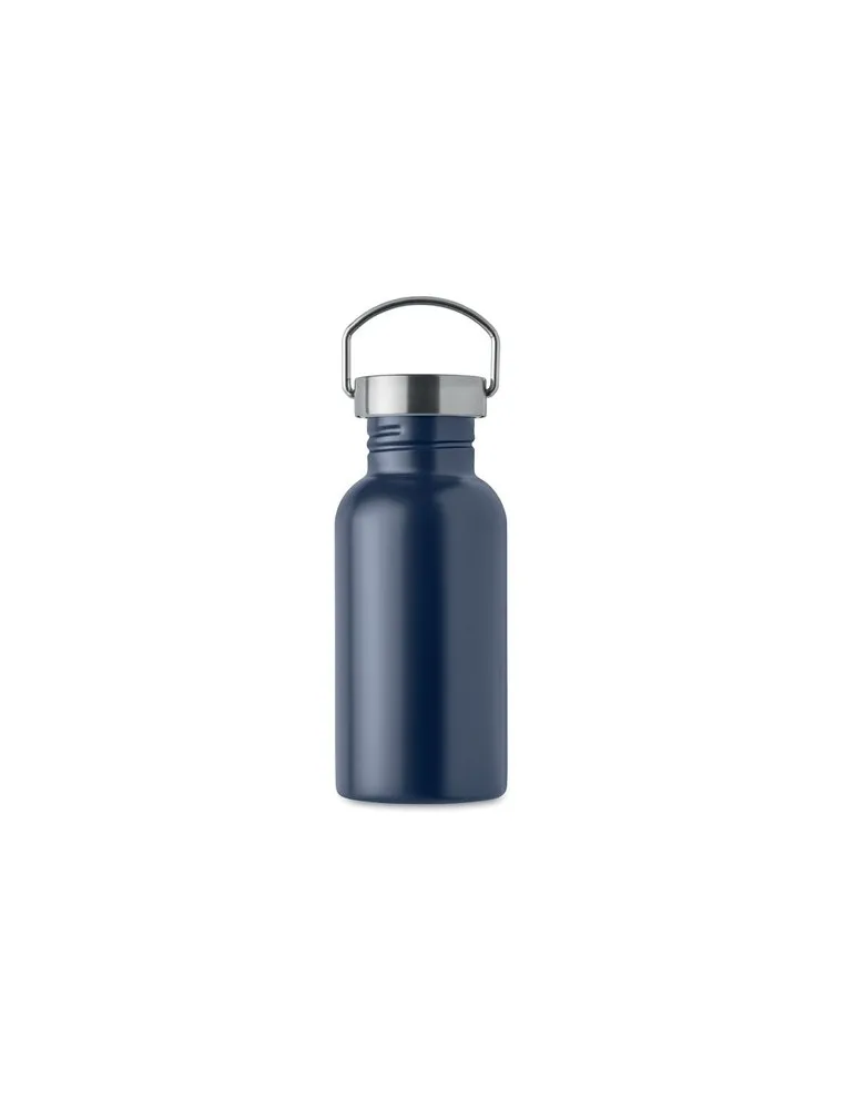 Bouteille publicitaire simple paroi 500 ml FLORENCE SING Matières : aluminium recyclé  Couleurs : noir impression logo haute qua