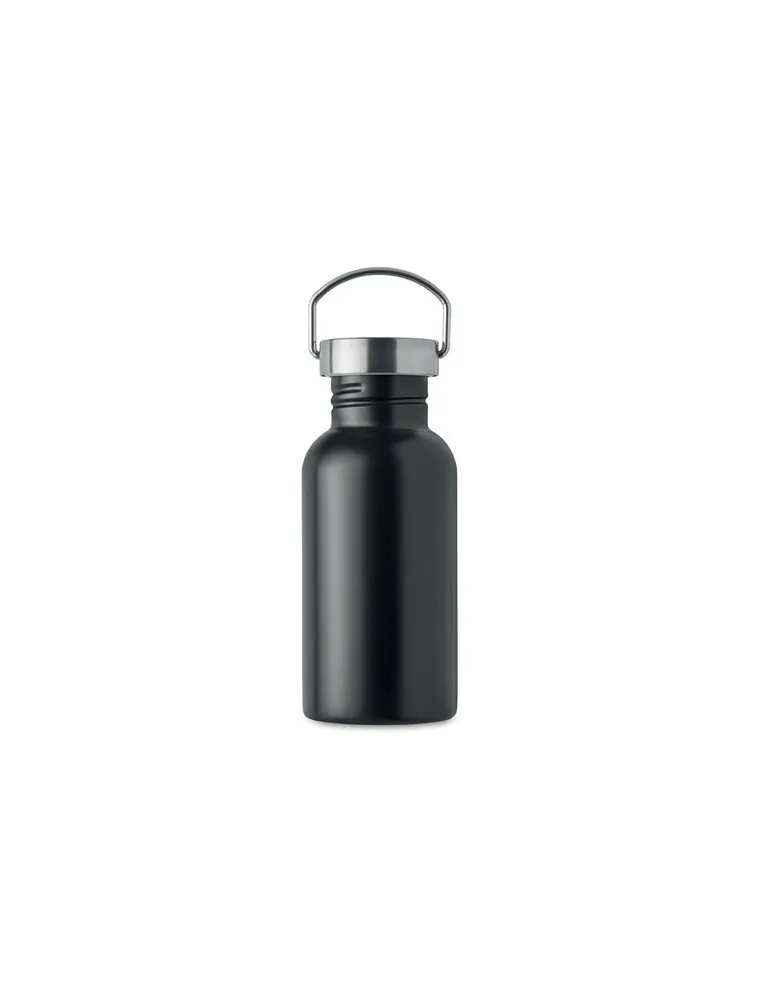 Bouteille publicitaire simple paroi 500 ml FLORENCE SING Matières : bambou Couleurs : bleu objet promotionnel éco-responsable