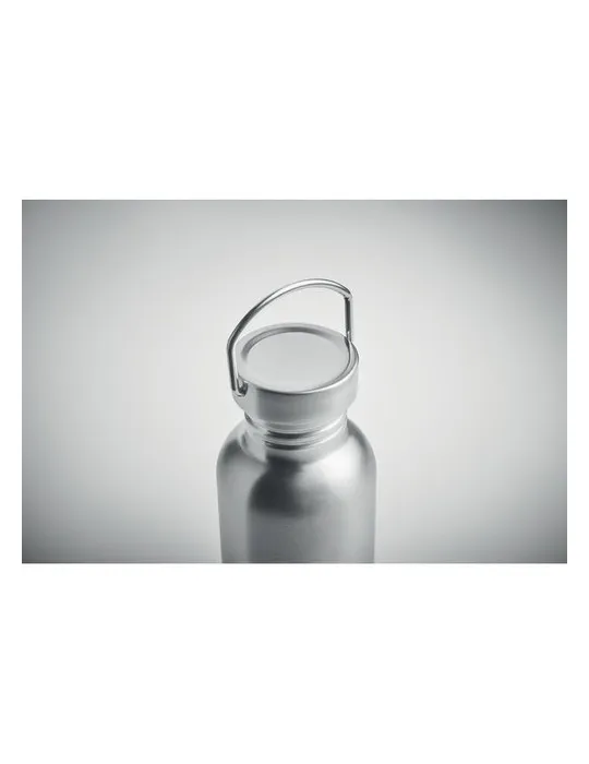 Bouteille publicitaire simple paroi 500 ml FLORENCE SING Matières : bambou Couleurs : argenté mat objet publicitaire robuste