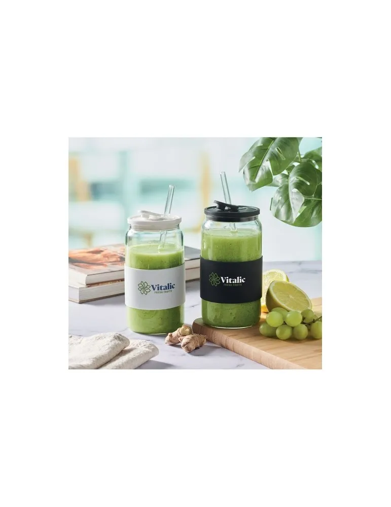 Gobelet publicitaire en verre 550ml BOROSIP Matières : ABS recyclé Couleurs : noir goodies entreprise design