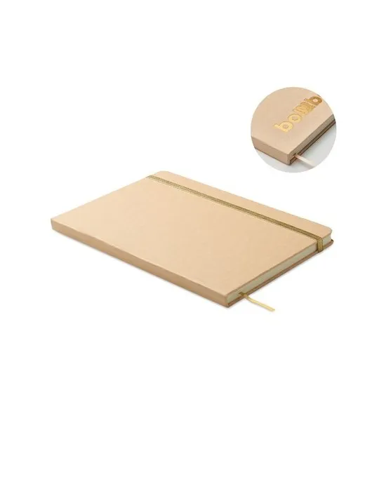 Carnet A5 publicitaire à couleur révélée ROUTE Matières : coton recyclé Couleurs : bleu personnalisable avec votre logo