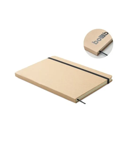 Carnet A5 publicitaire à couleur révélée ROUTE Matières : coton recyclé Couleurs : gris cadeau entreprise pas cher